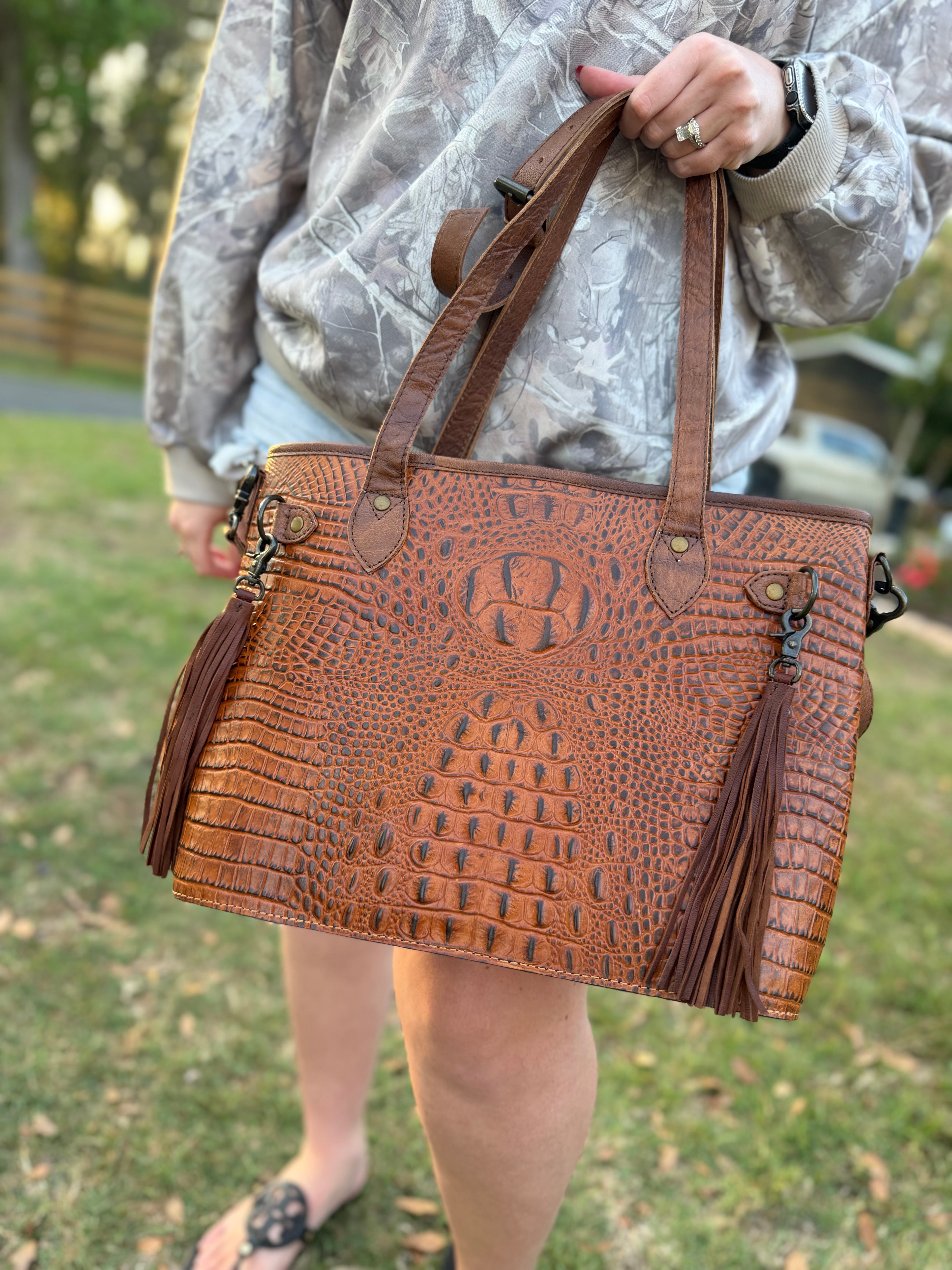 Leather tote / light brown