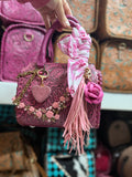 "The Rose Wrangler" - pink tooled leather speedy (mini)