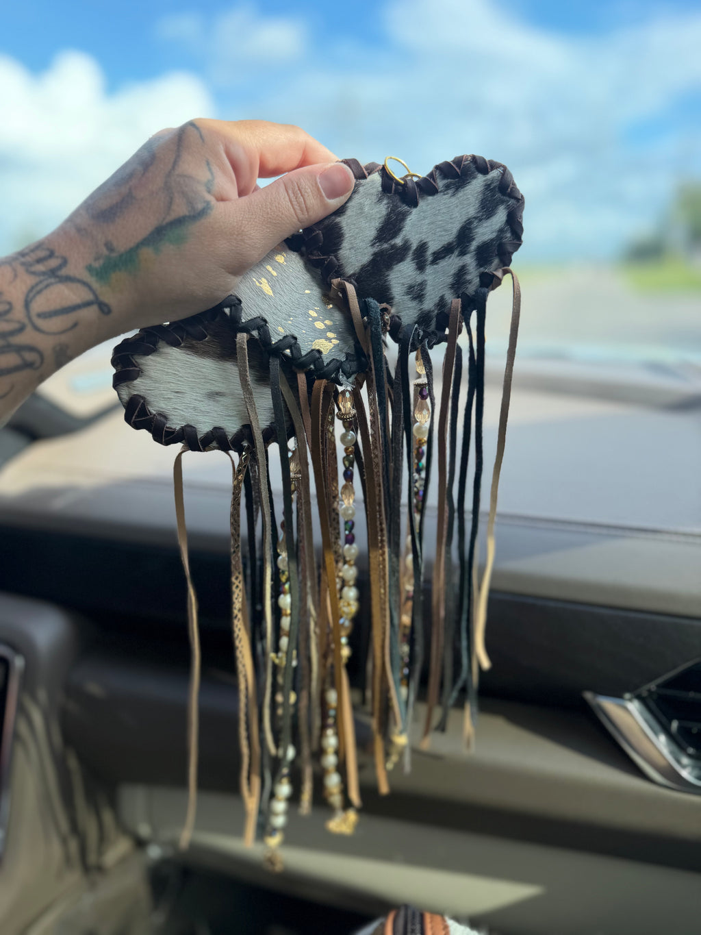 Large long -Heart keychain/bag charm