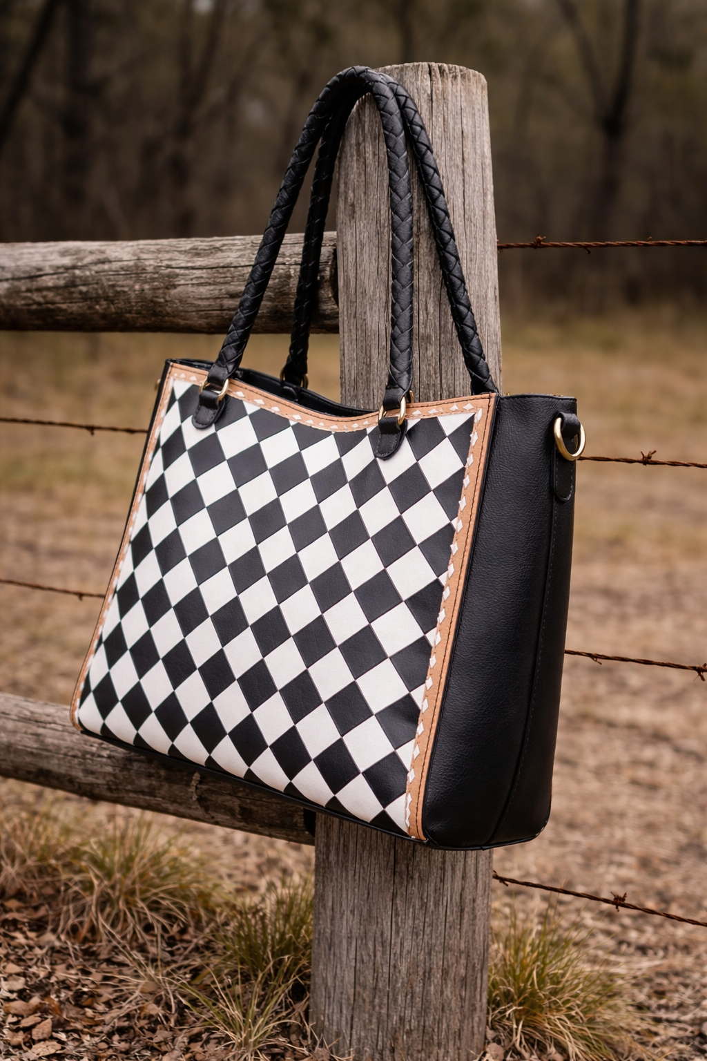 Checker crossbody bag