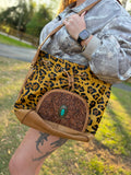 Cheetah purse with drawstring closure