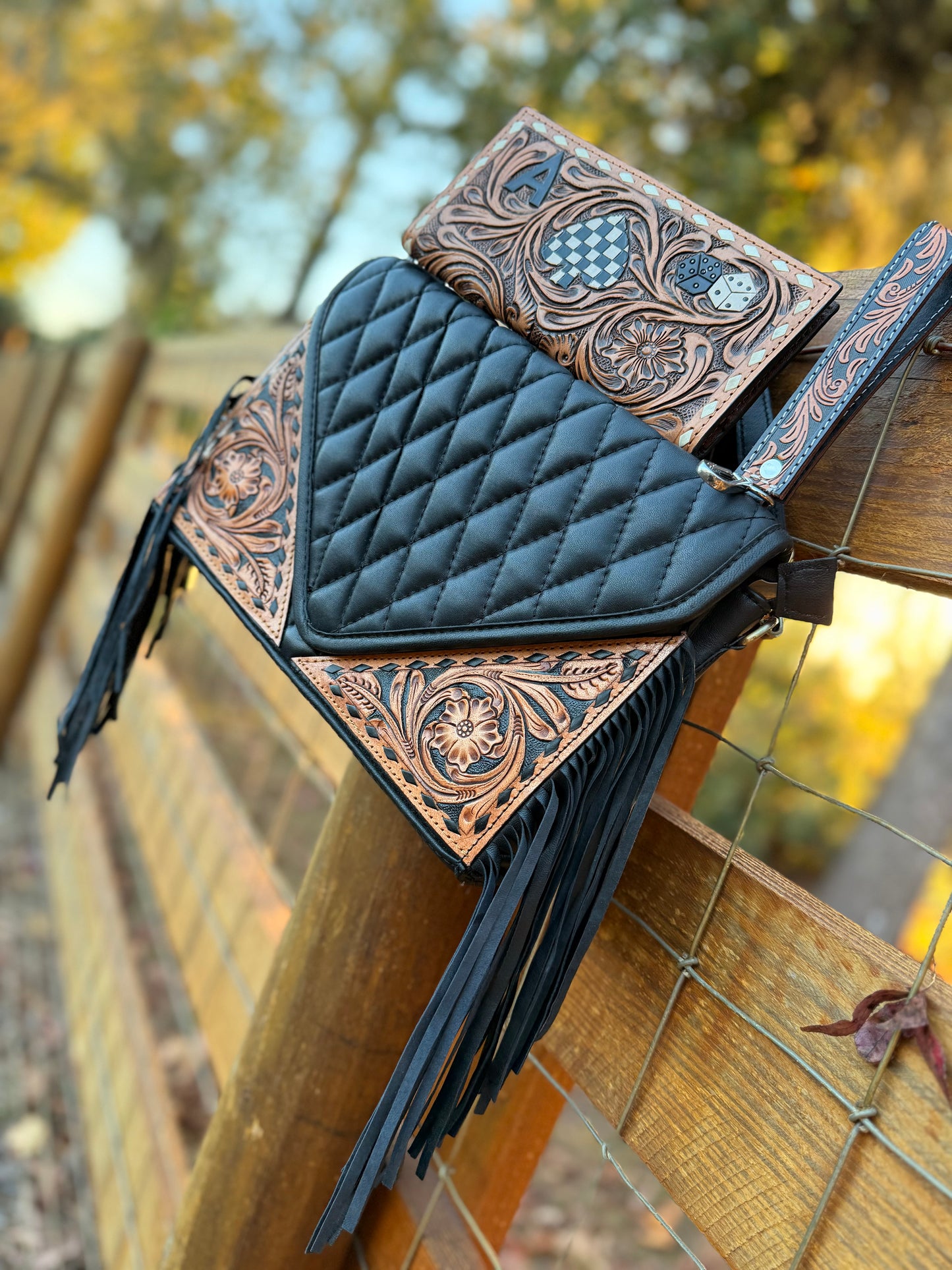 tooled leather 3 piece set