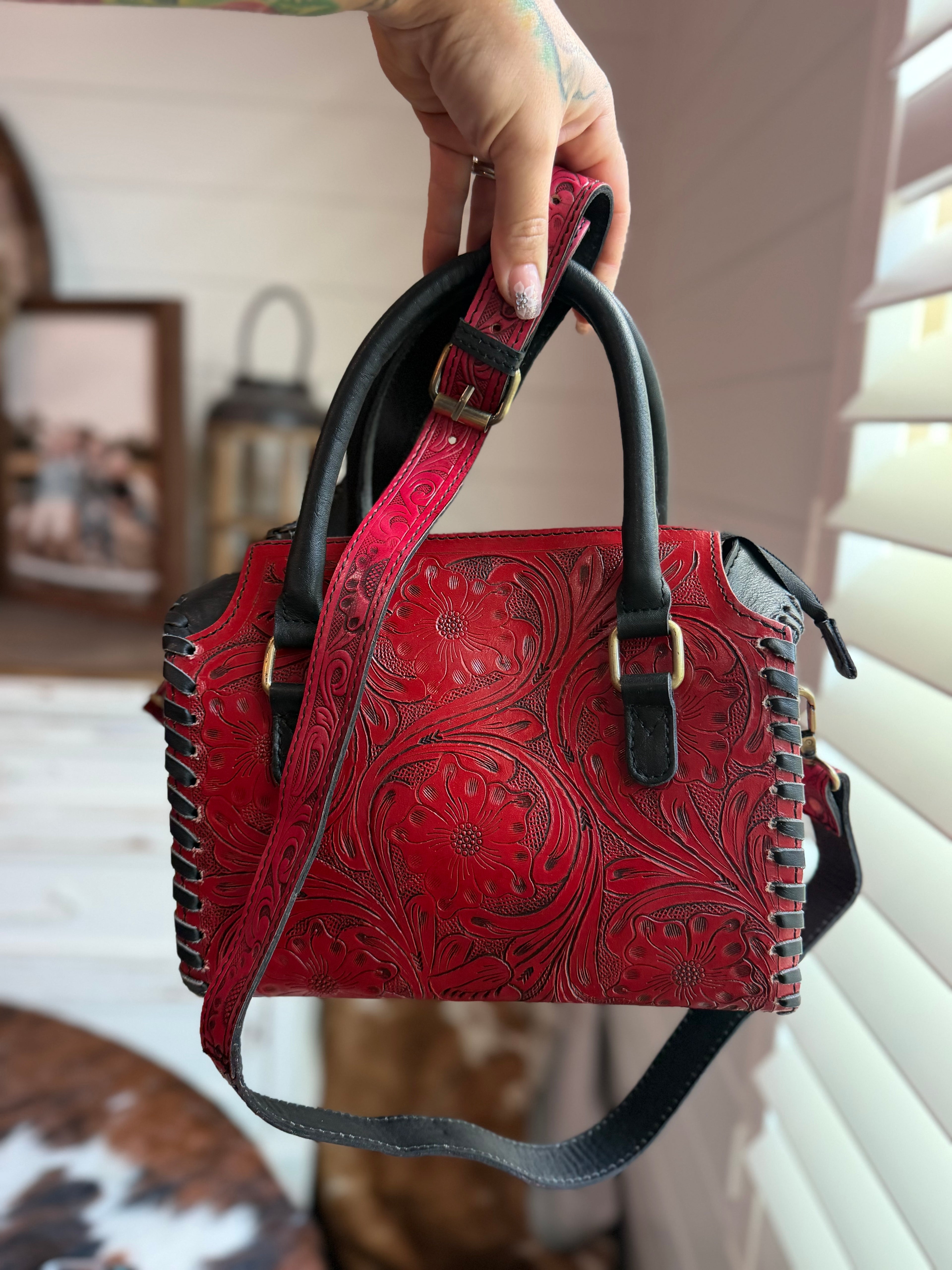 Red tooled leather speedy (M) exclusive
