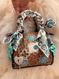“Pocket full of Aces" - tan tooled leather speedy (mini)