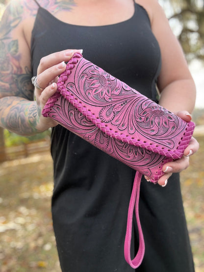 Pink tooled leather (set)