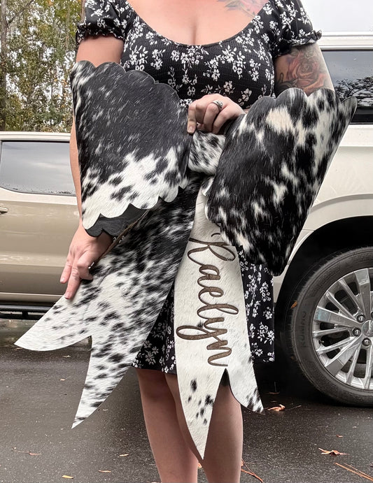 GINORMOUS 32” cowhide bow- Free engraving (read description fully)