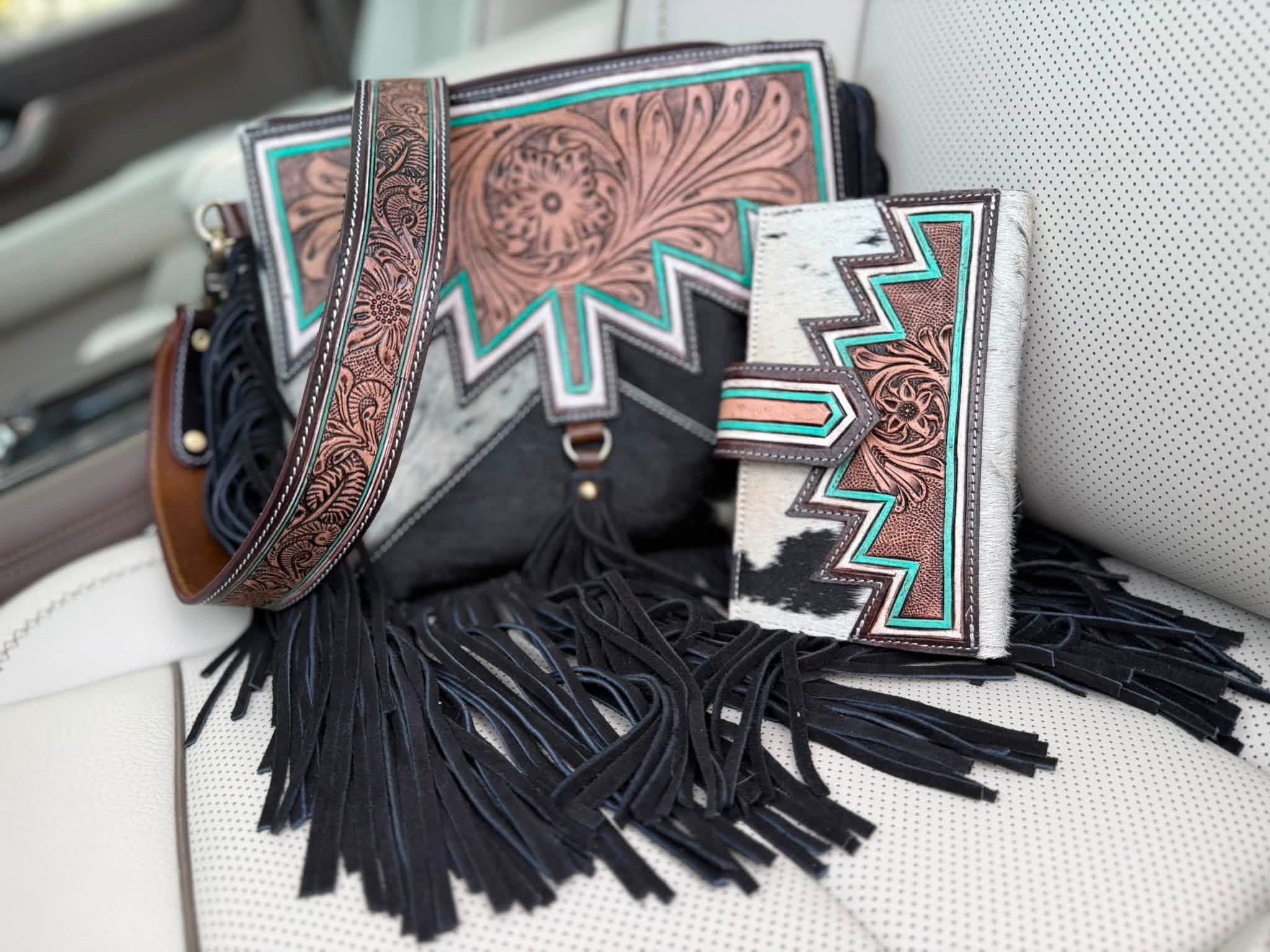 Crossbody Aztec purse set