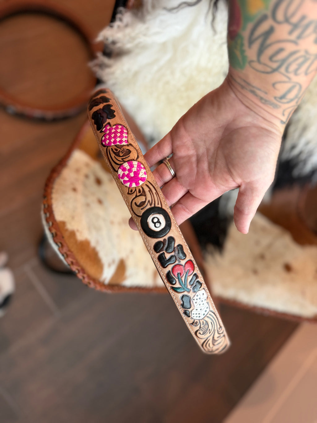 16 “ tooled leather steering wheel cover - read description before purchase