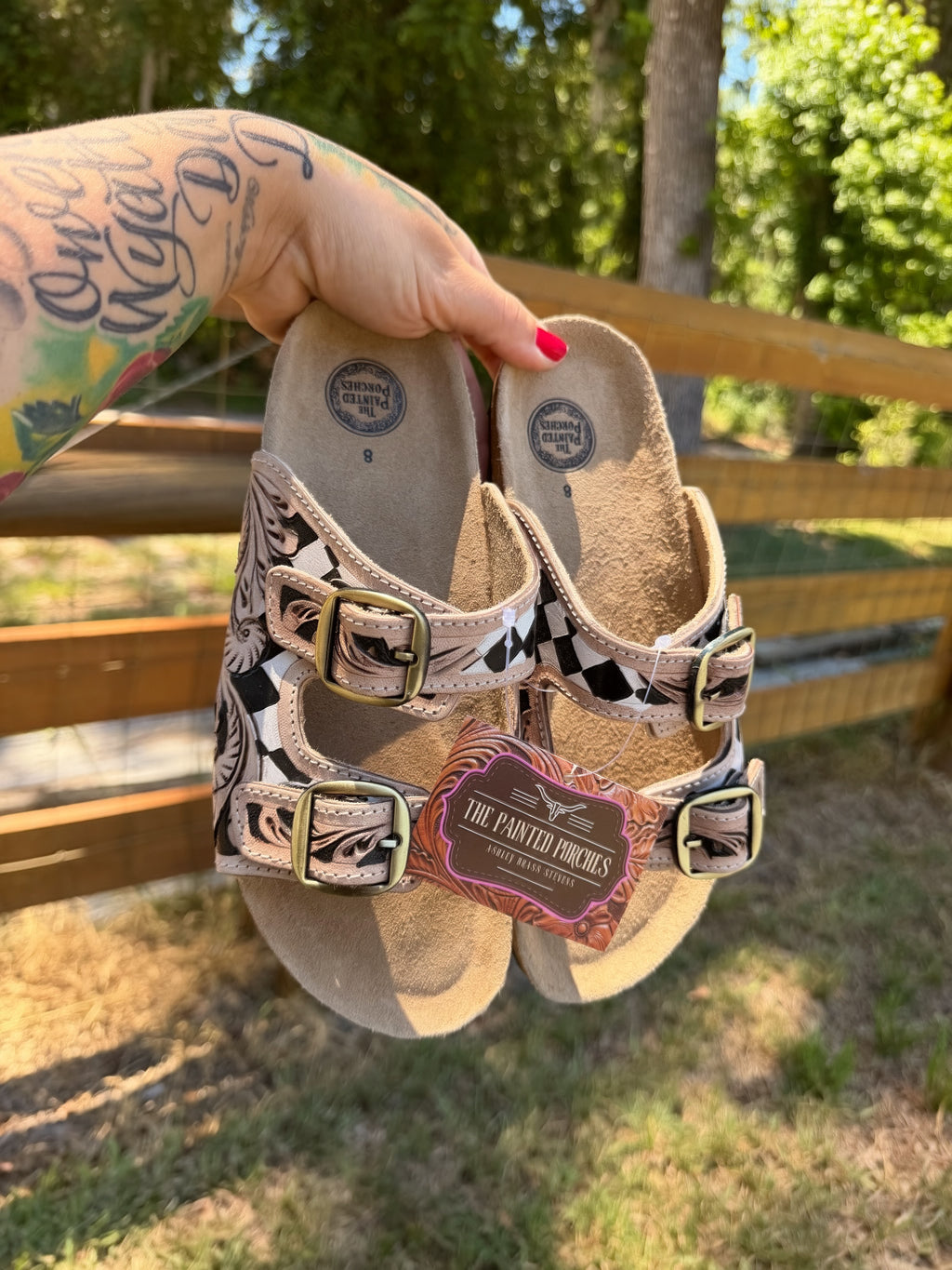 🖤 The Checkmate Buckle Sandal ♟️ by The Painted Porches