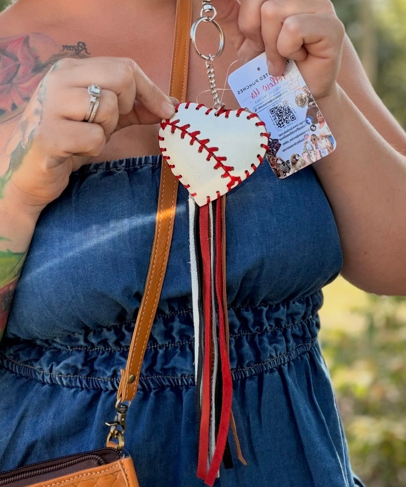 Baseball heart keychain - exclusively for The Painted Porches