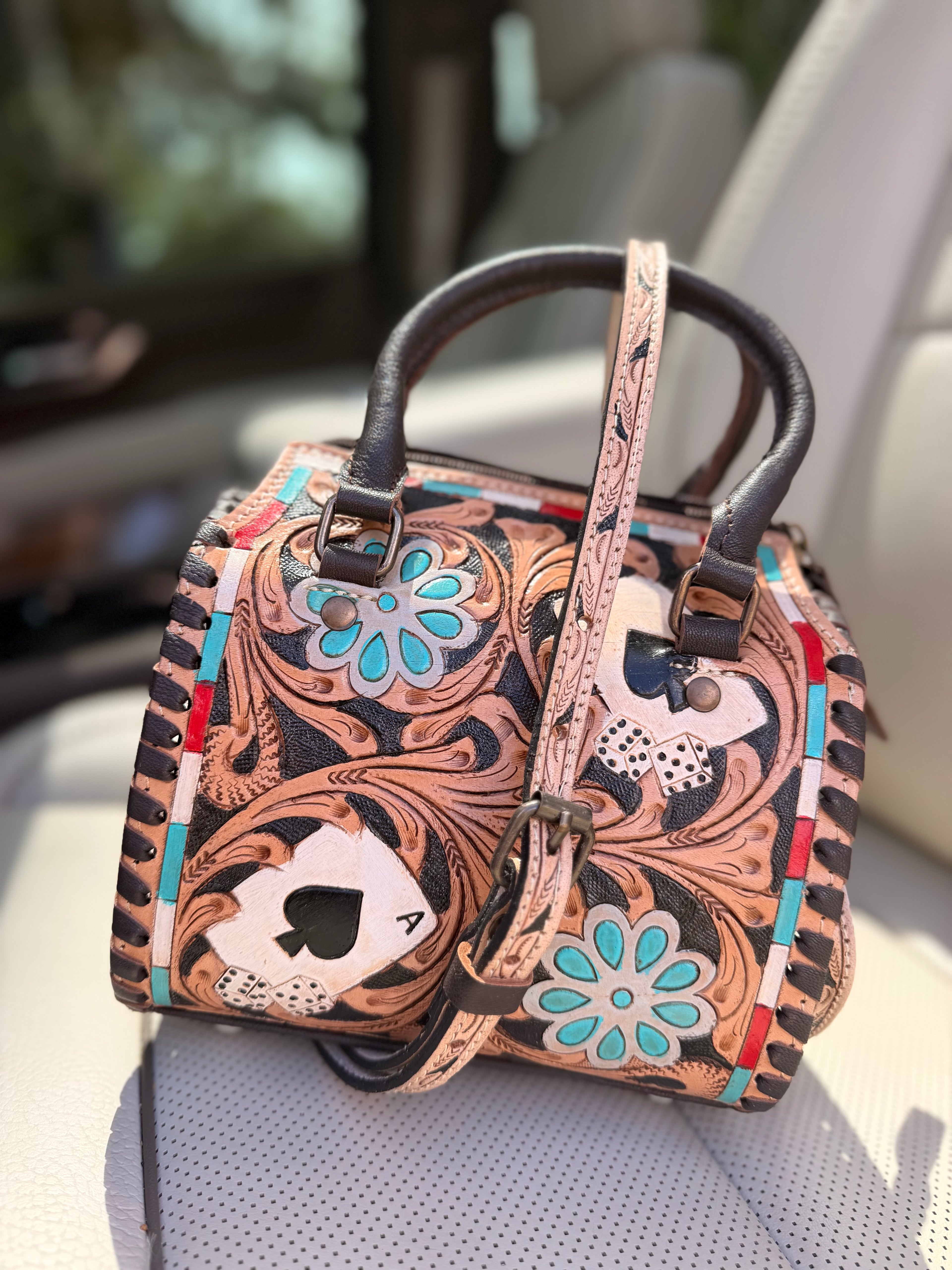 Small vintage playing cards speedy bag