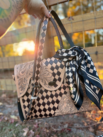 The Rodeo check set - dark brown/tan checker