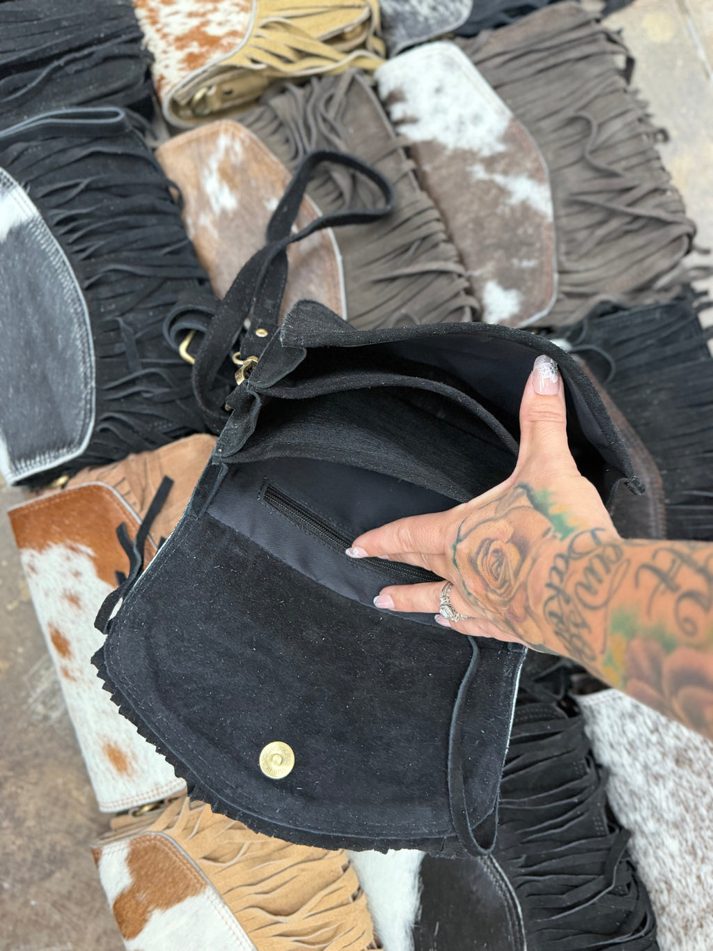 HALF OFF authentic cowhide fringe  CLEARANCE BAGS