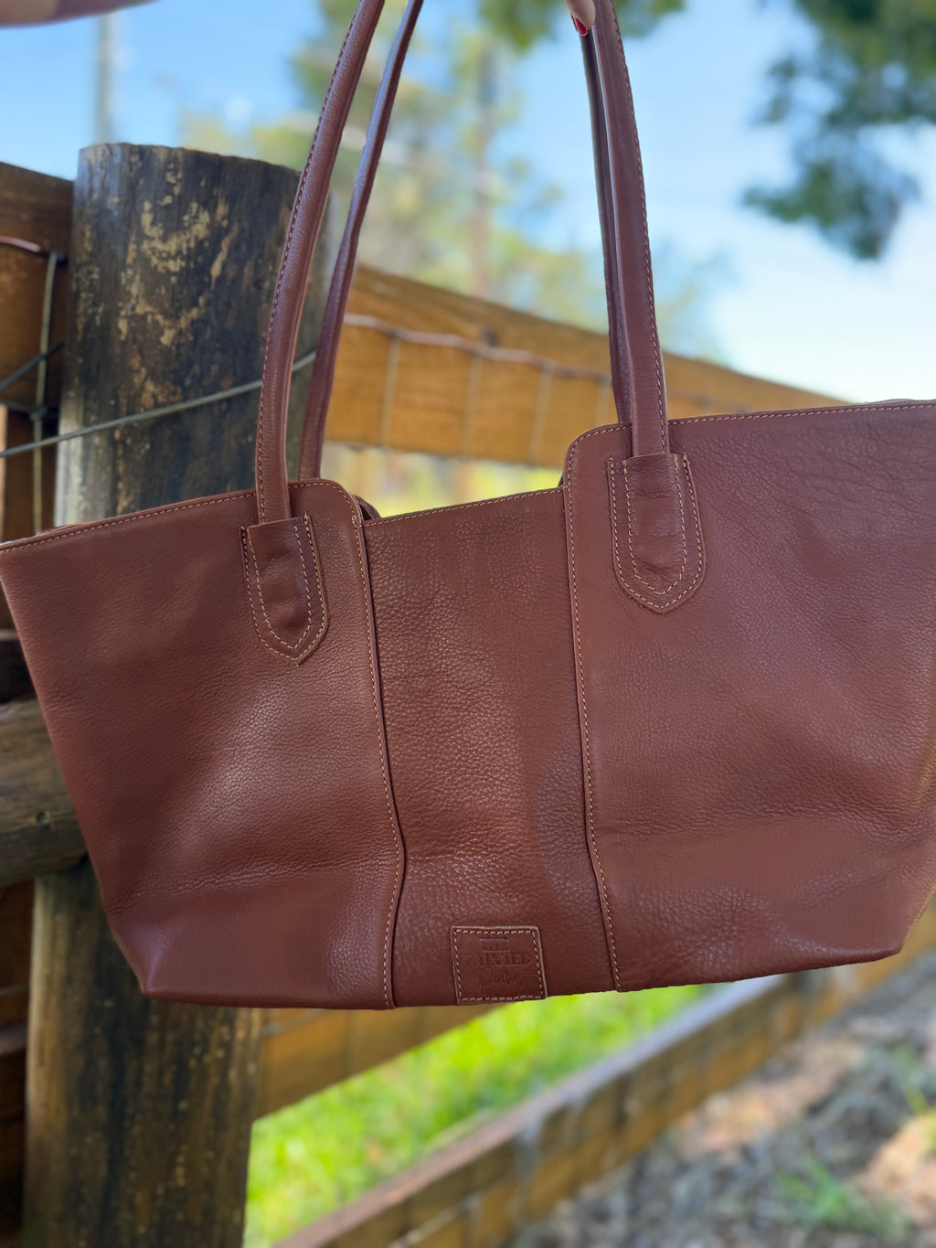 Baseball leather purse