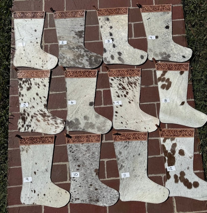 Cowhide 18” stockings! Does not include engraving. Read description