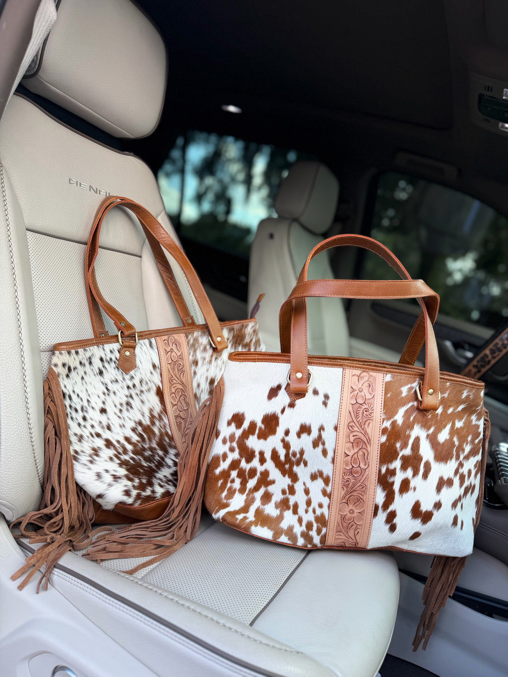 Fringe cowhide purse