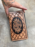 Tooled leather wallet