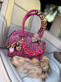 “Sweet Cowboy“- (has cards on back)pink  tooled leather speedy (M)