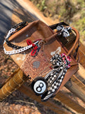 "Ace of Spades tan traveler" - checker tooled leather speedy Duffle