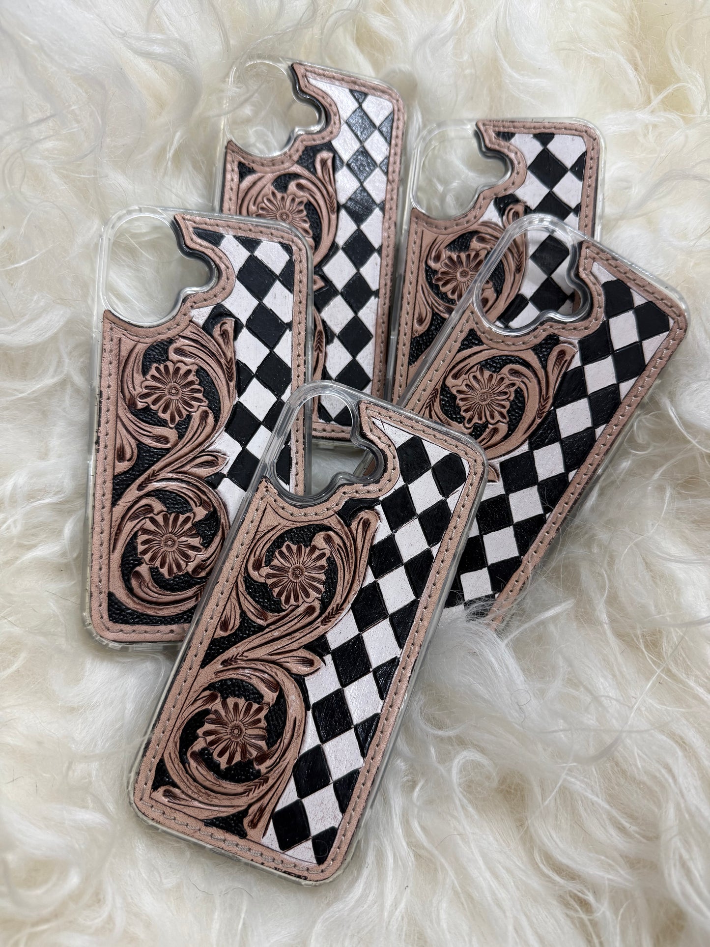 iPhone 17 phone case tooled leather