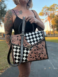 Checker Tote bag 14”x12”x5.5”