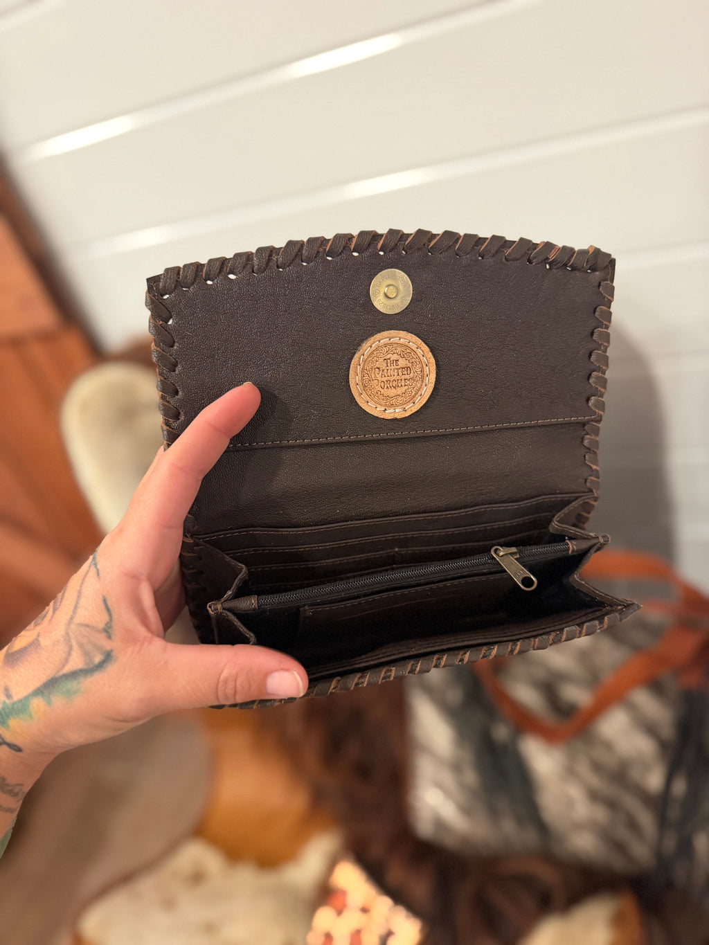Western Bambi cowhide wallet - by The Painted Porches