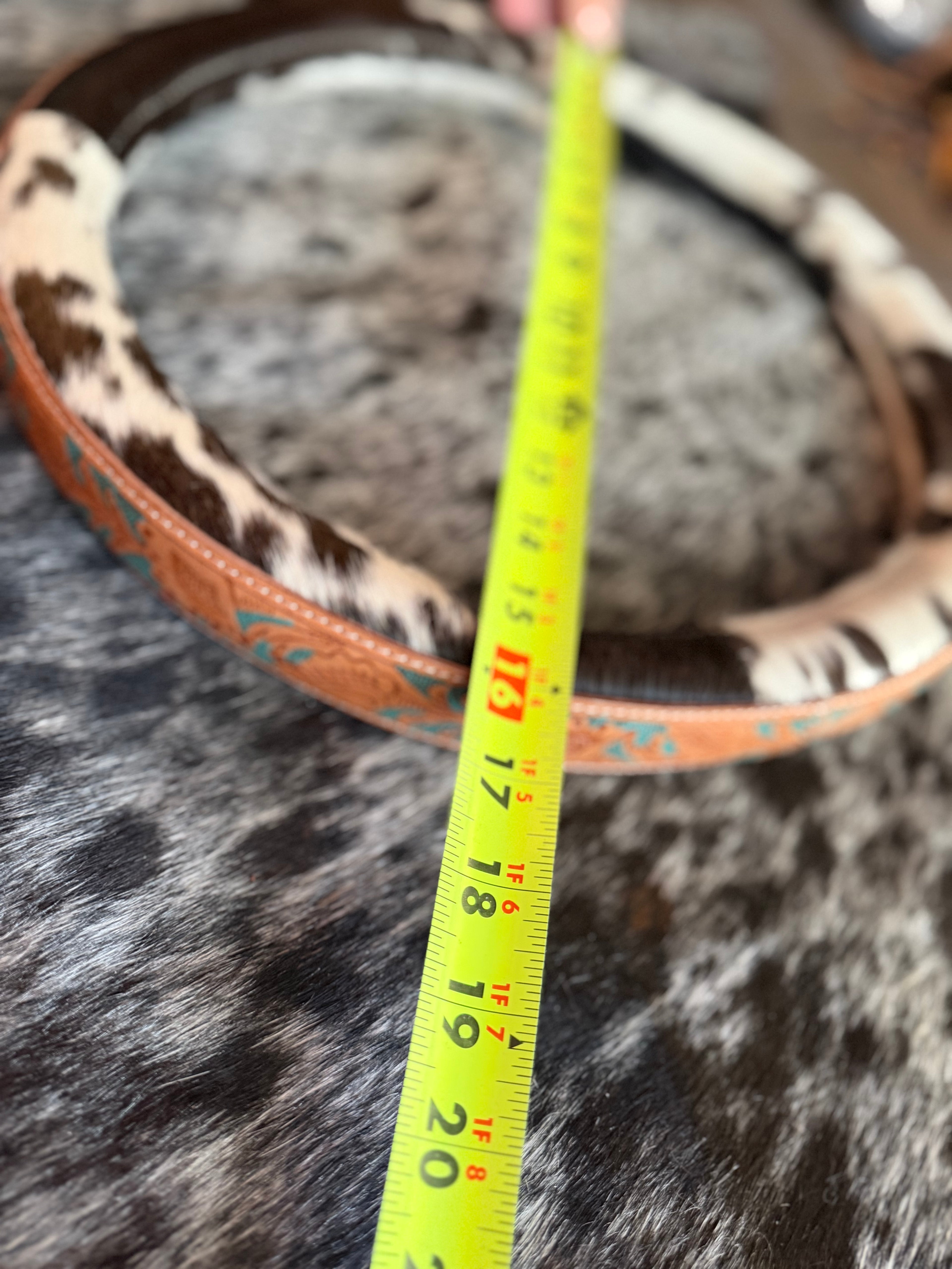 16 “ tooled leather cowhide steering wheel cover -read description before purchase