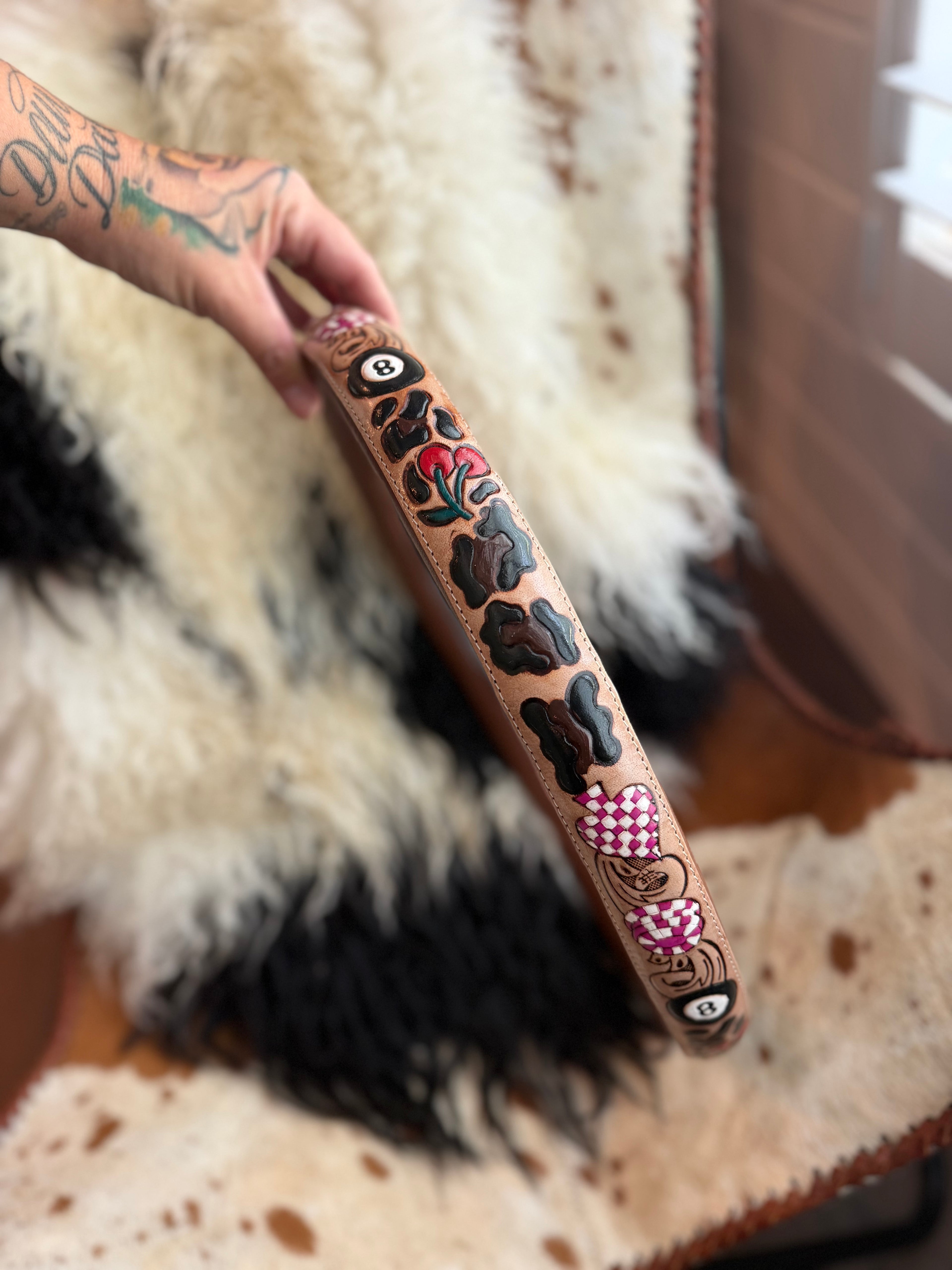 16 “ tooled leather steering wheel cover - read description before purchase