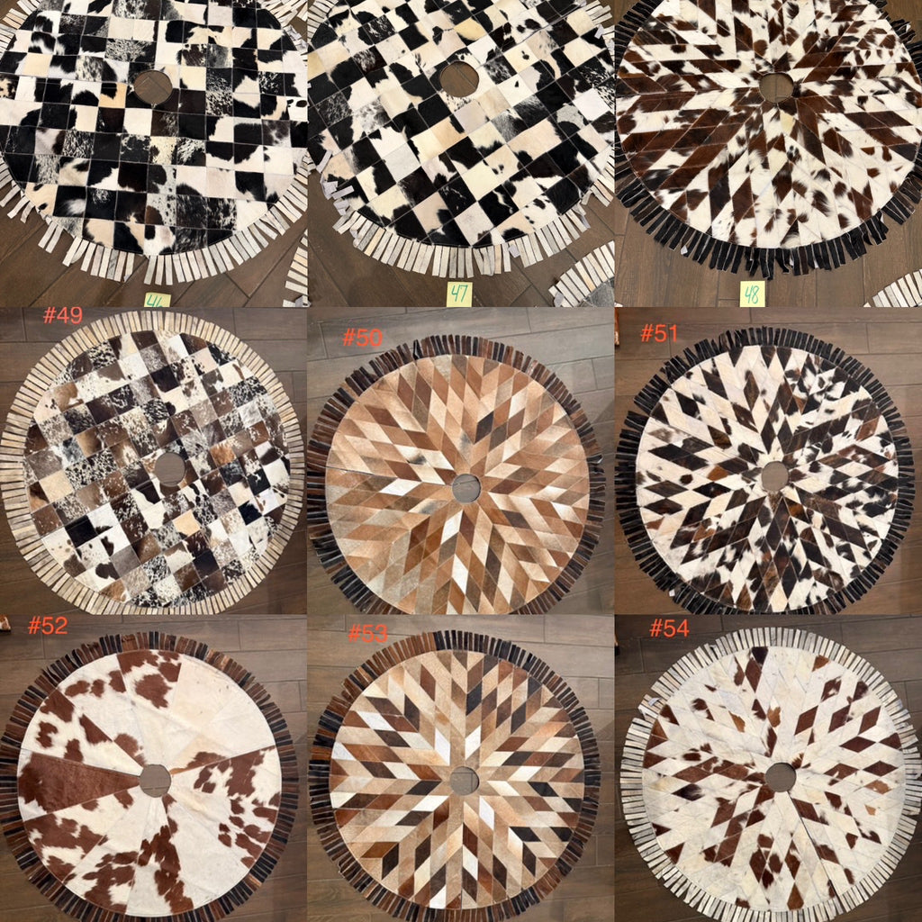 53” cowhide tree skirt - Fringe