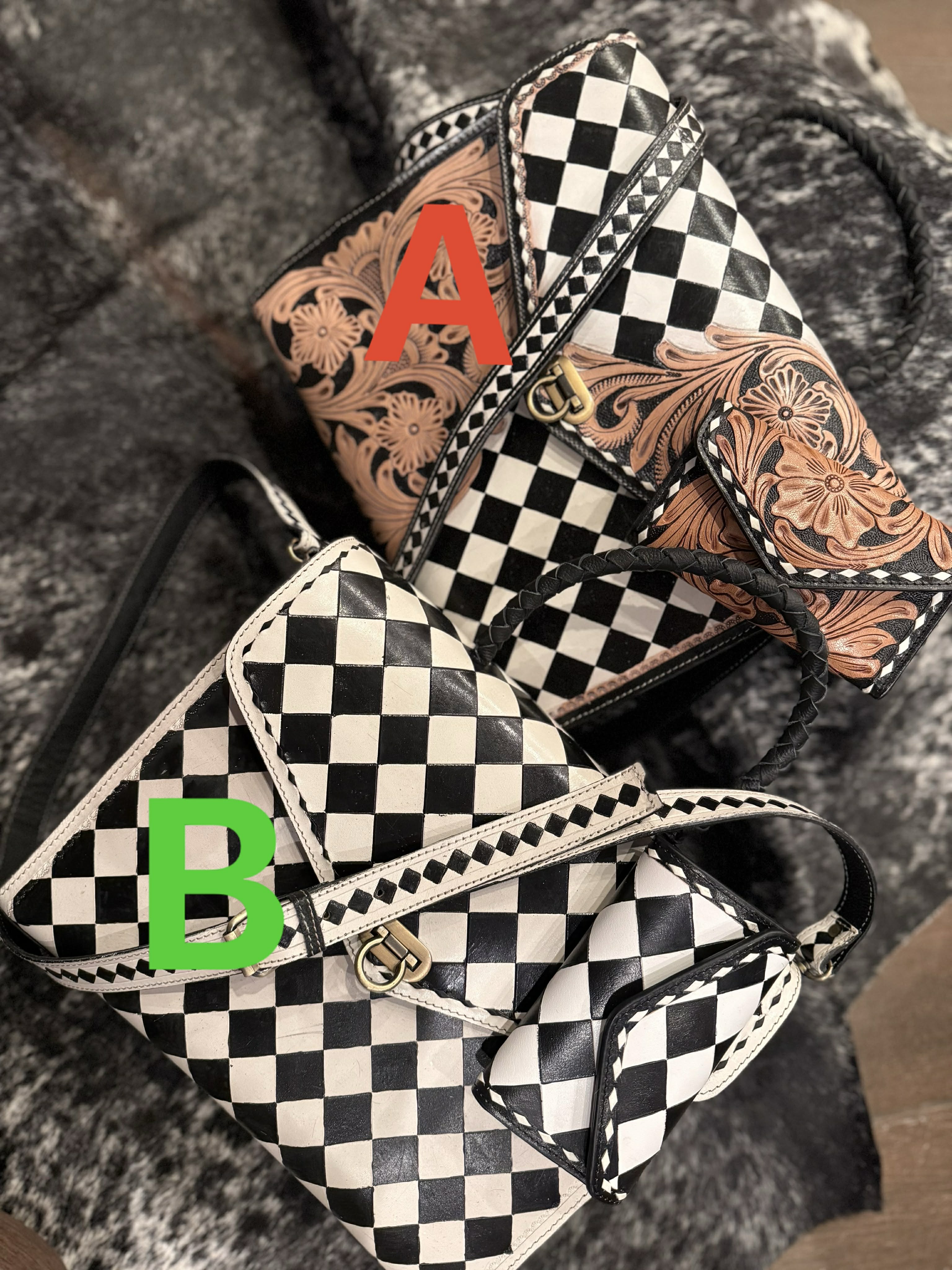 SET! Includes wallet Checker Tote bag 14”x12”x5.5”