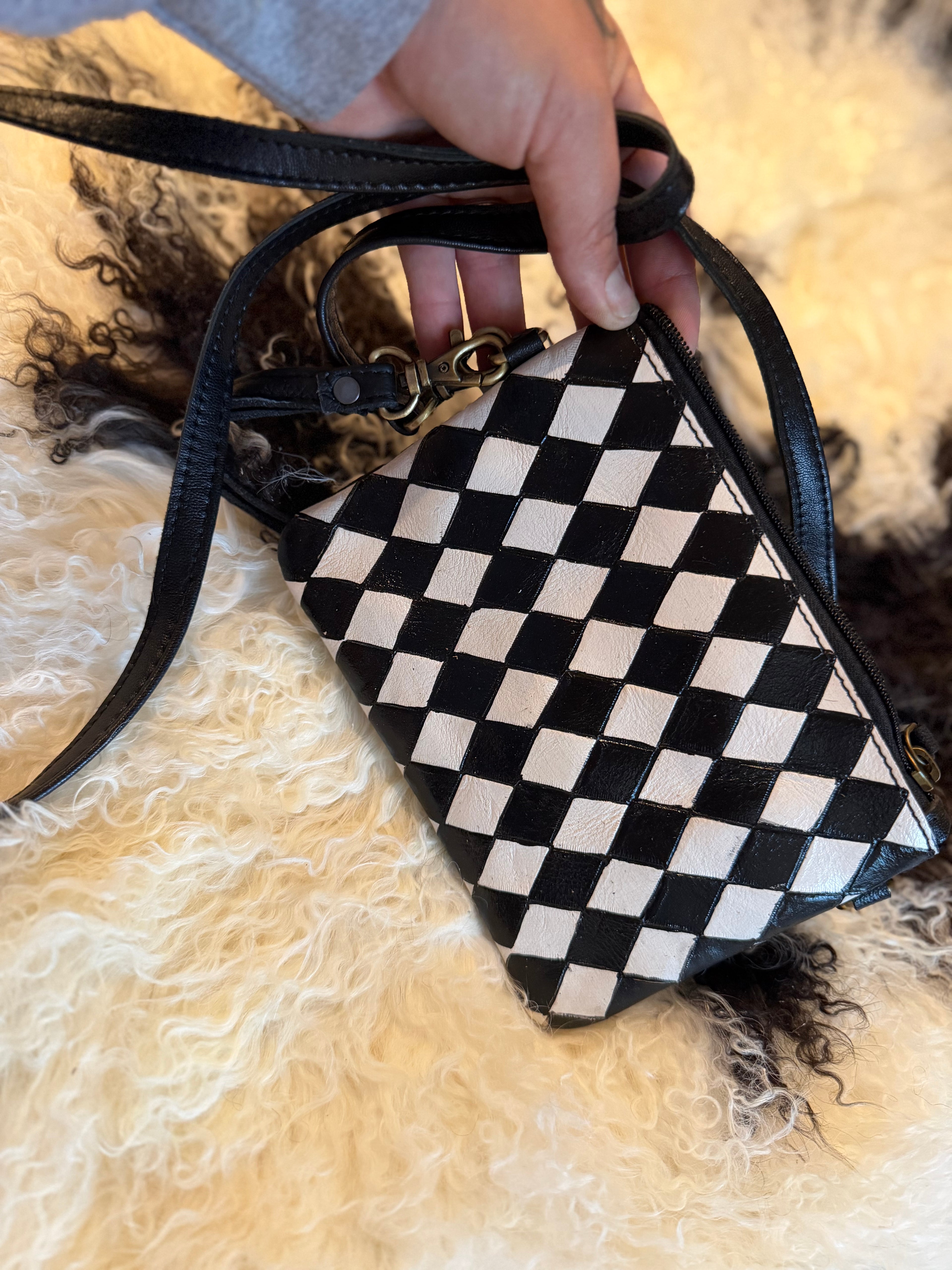 Checker small crossbody 7.25”
