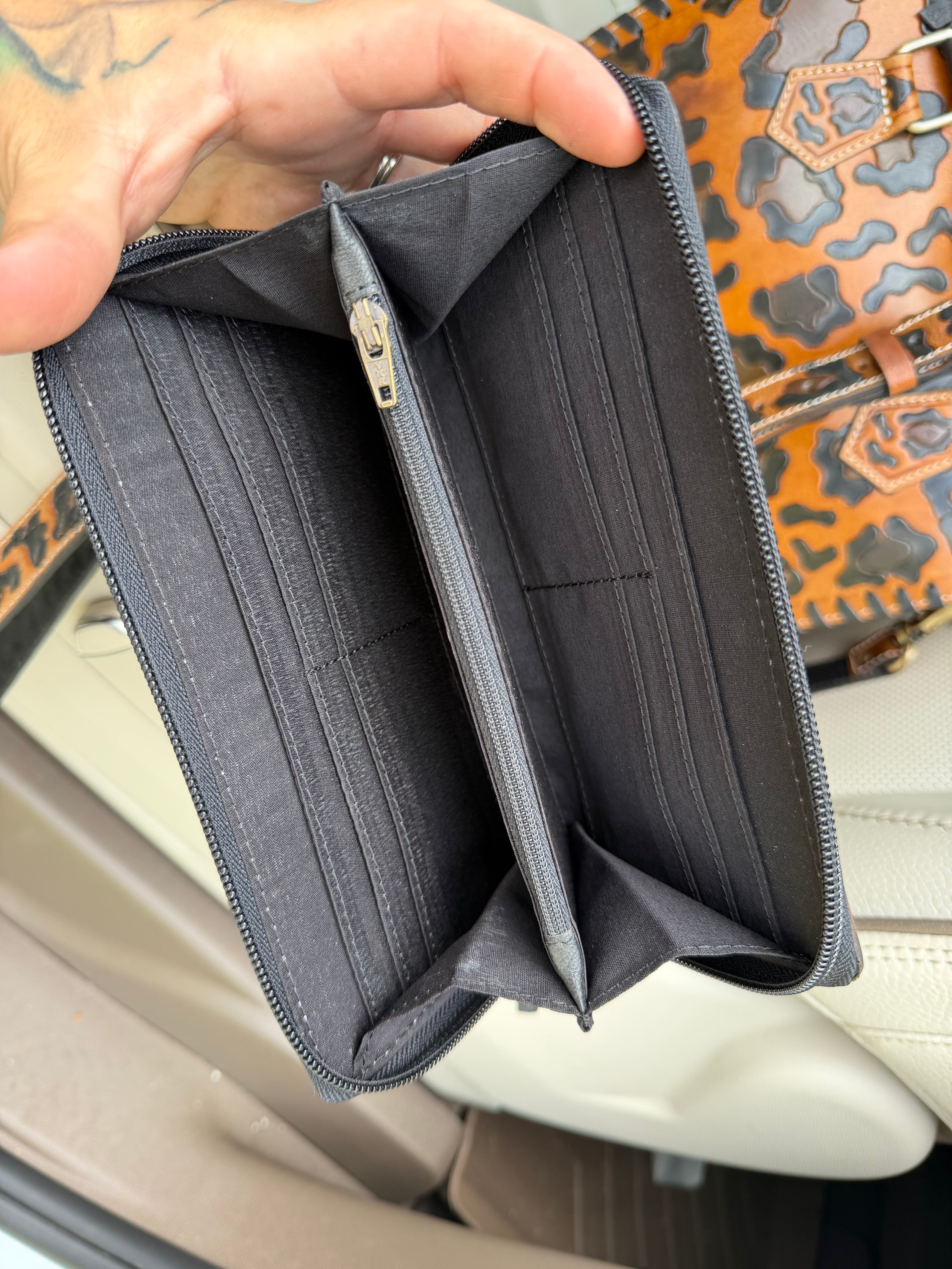 Cheetah tooled leather wallet - exclusively for the Painted