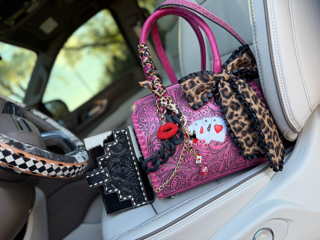 “These Lips dont lie"- purple  tooled leather speedy (M)