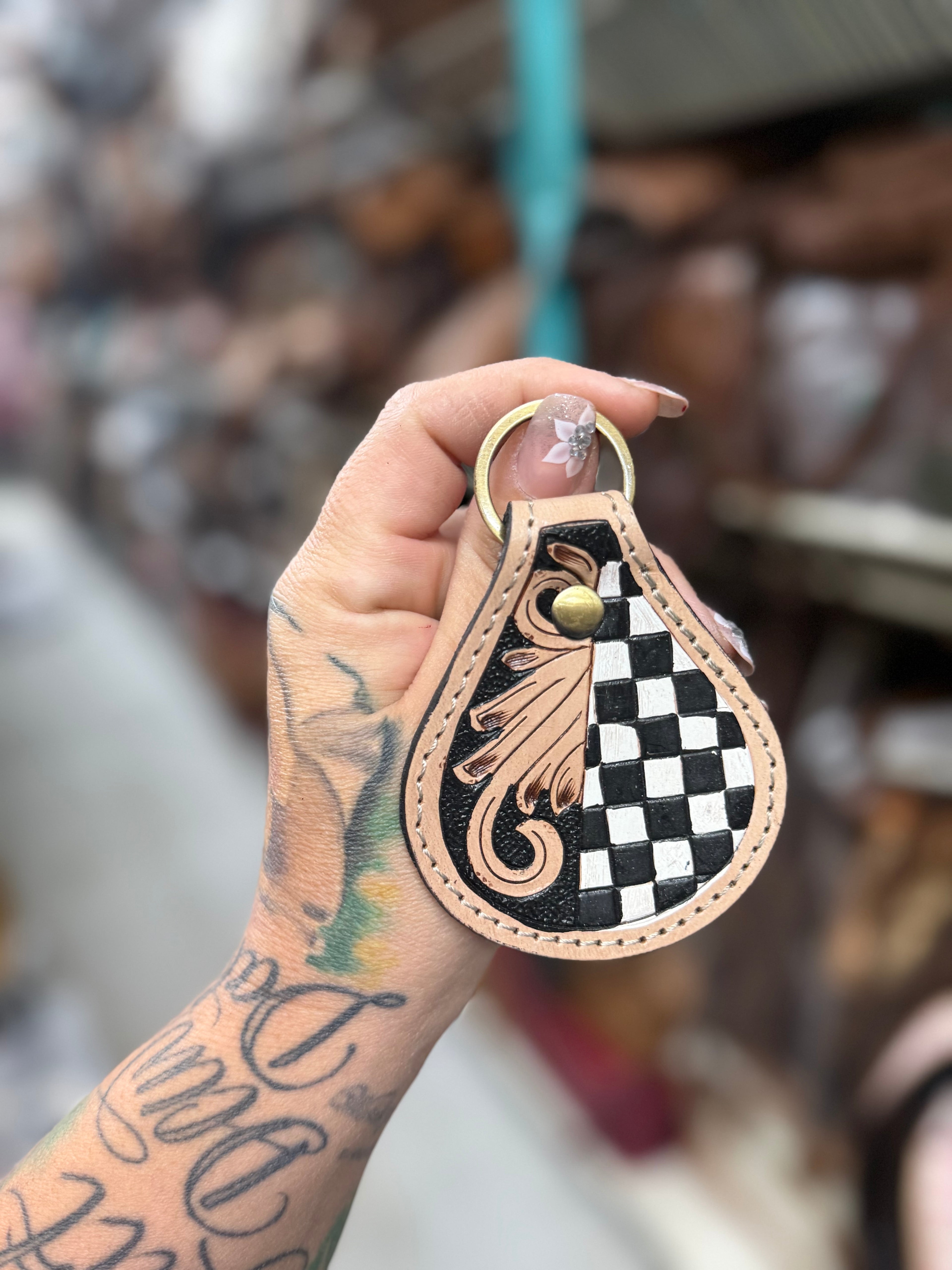 Leather keychain