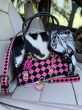 “Pink Vixen” - black/pink checker tote