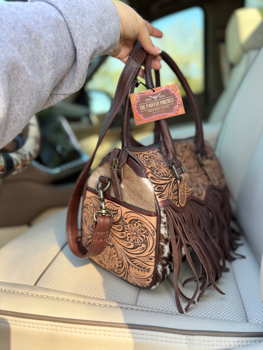 The “Maybelle” tooled fringe speedy bag - by the Painted Porches