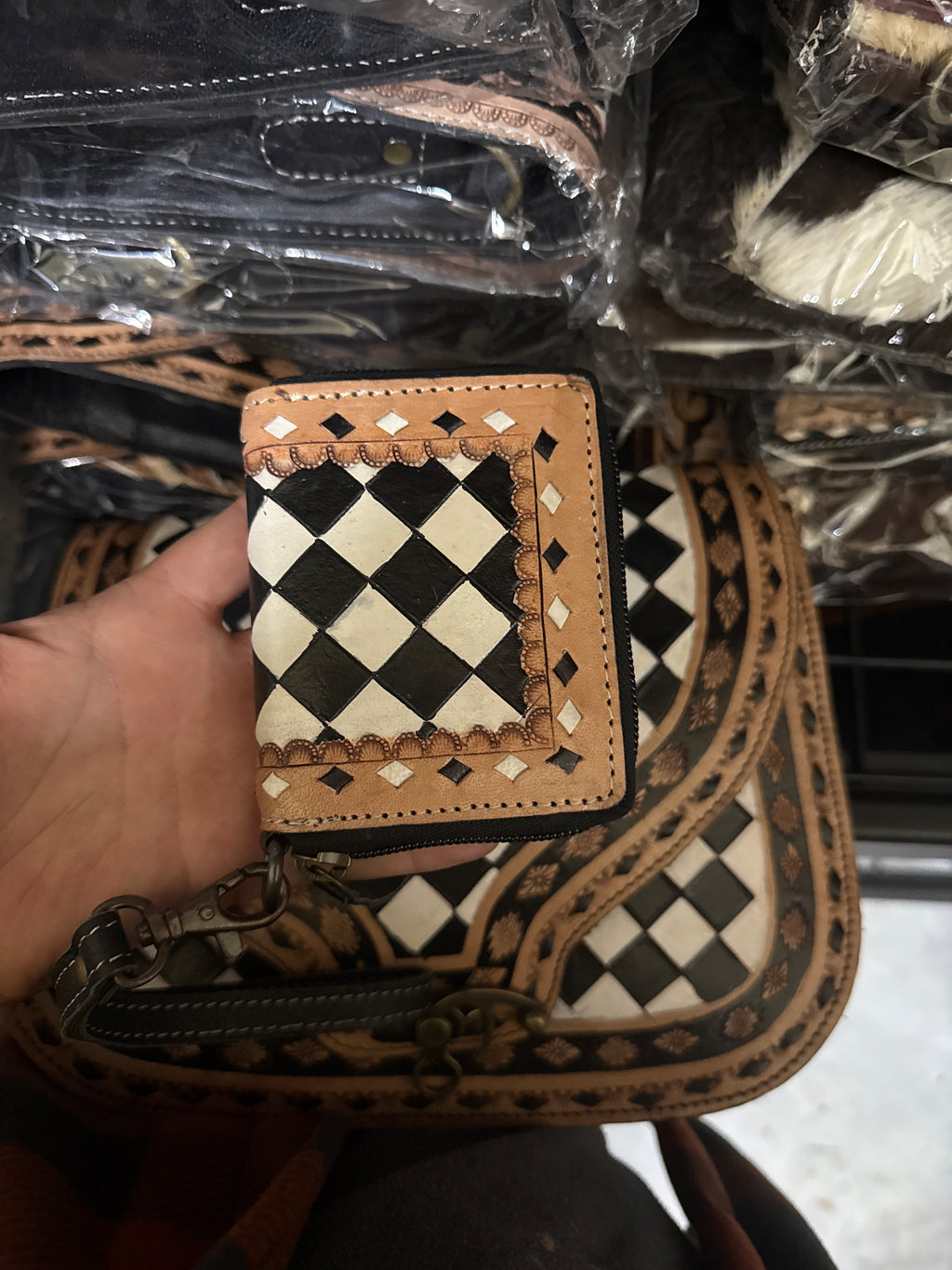 “The Bonnie” Checker purse and wallet set