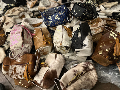 Cowhide makeup bags