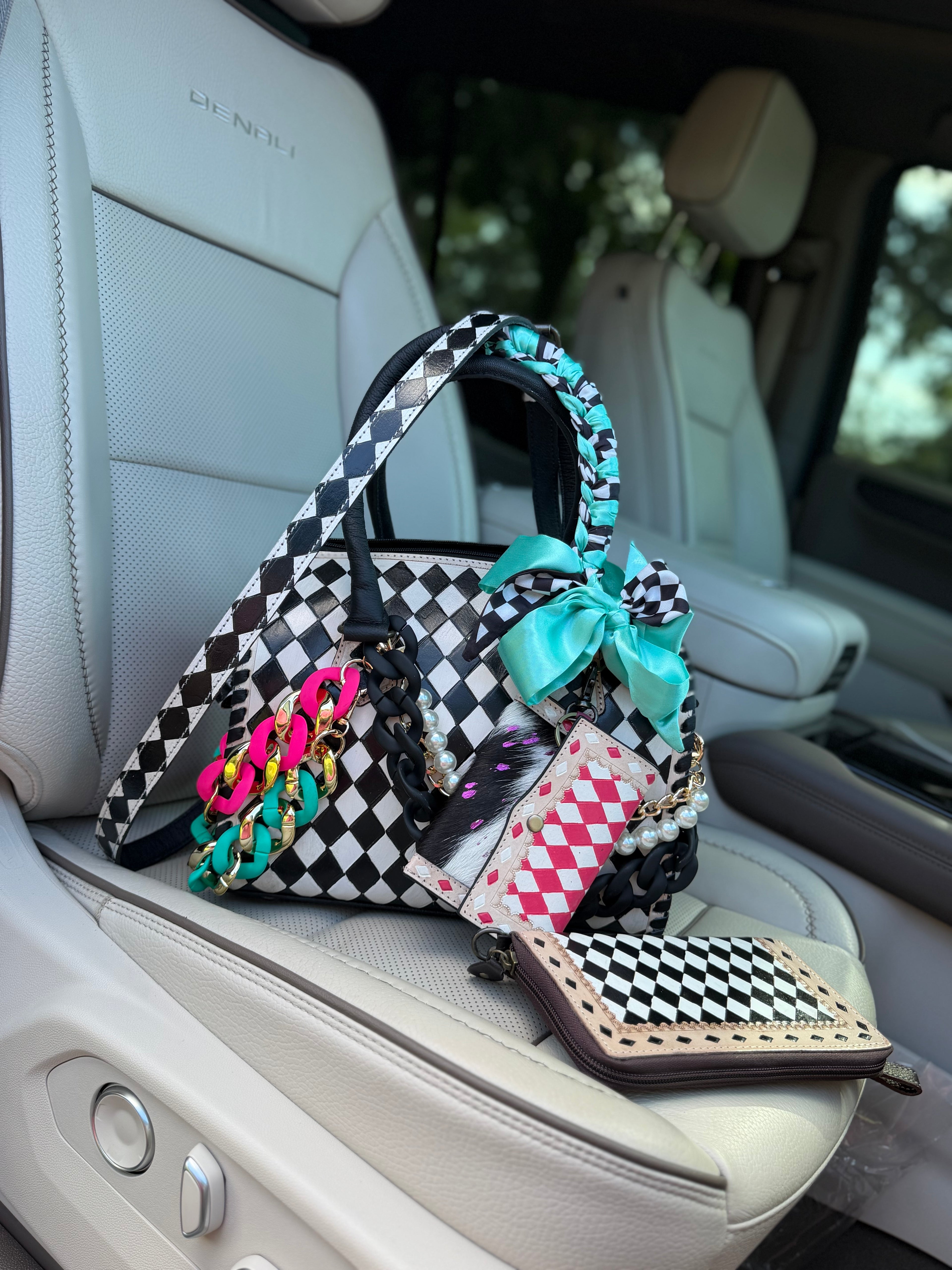 "Boujee Rodeo" -checker tooled leather speedy (M)