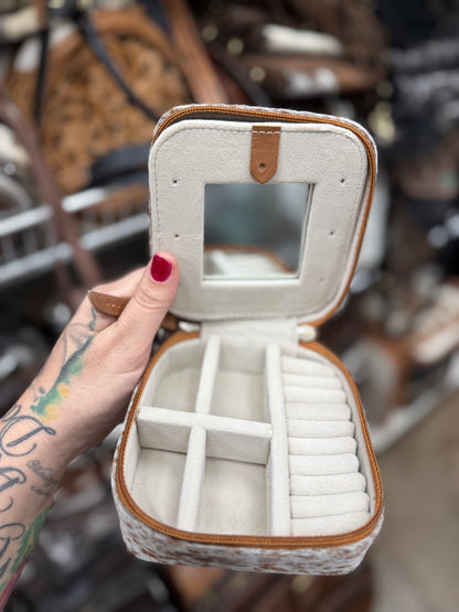 Tooled leather / cowhide Jewelry box