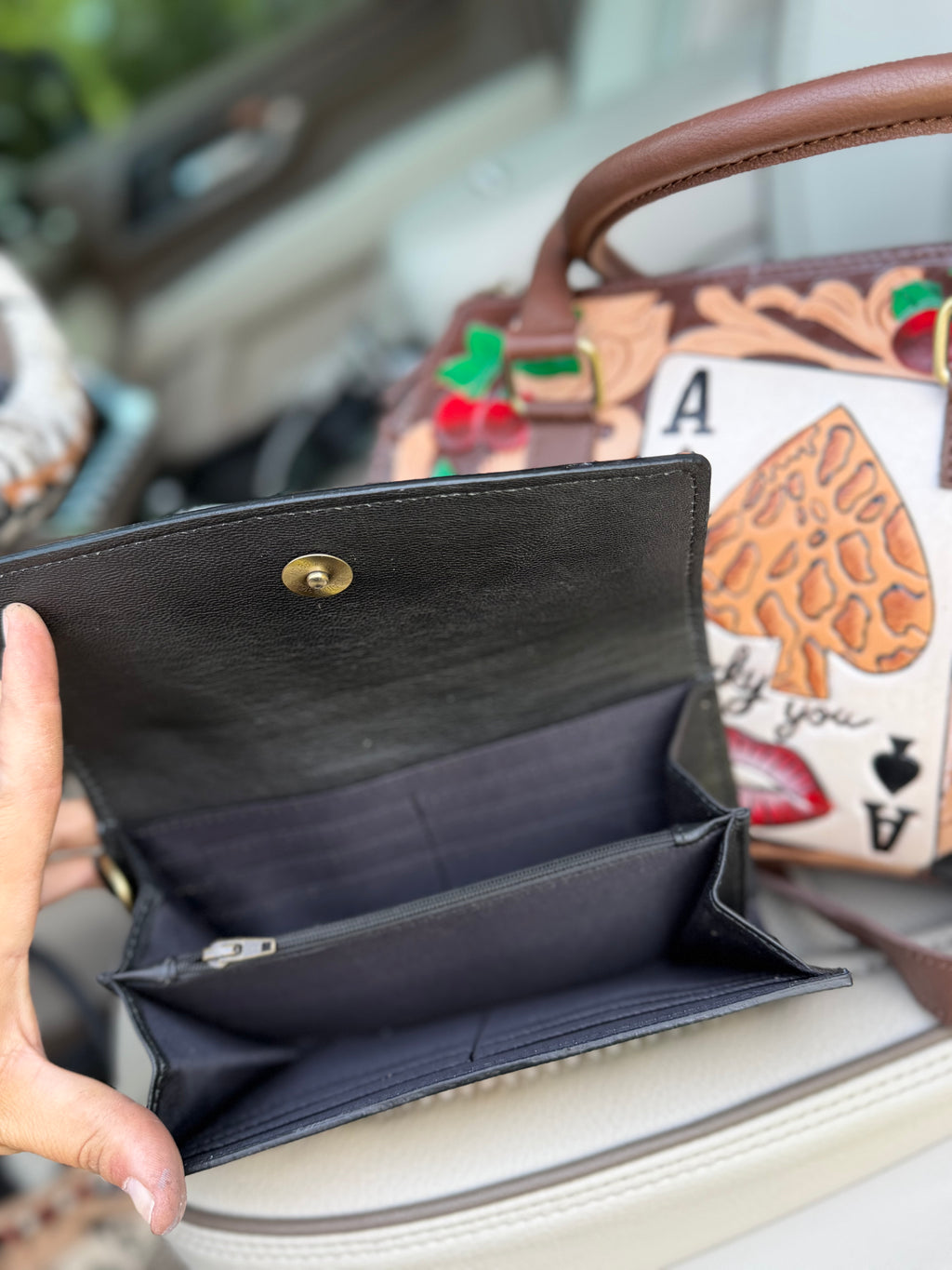 Cherry - Checker Tooled Wallet