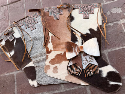 FRINGE Large cowhide bow ornament - free engraving