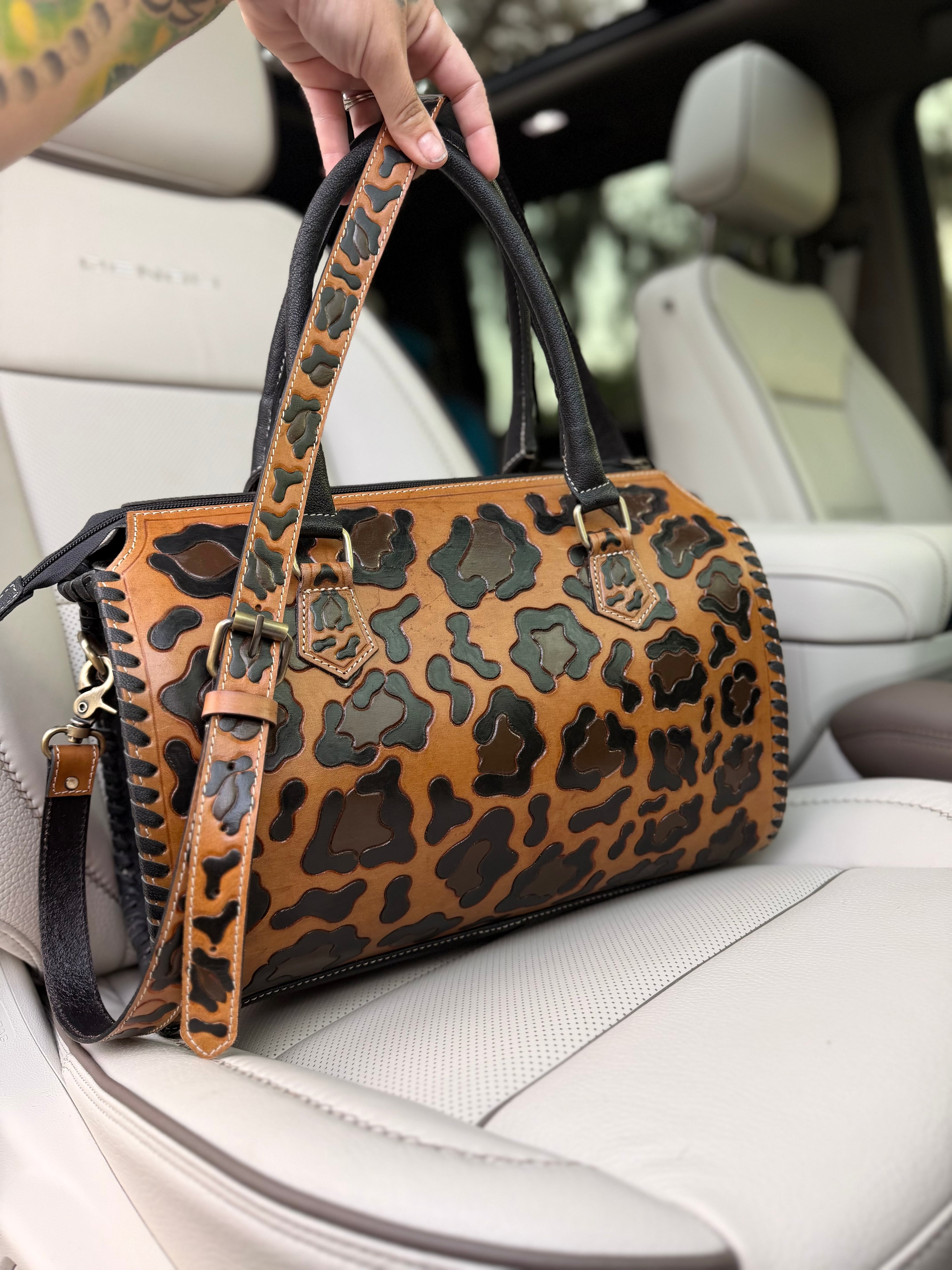 Cheetah (large print) speedy bag large - exclusively for the Painted Porches