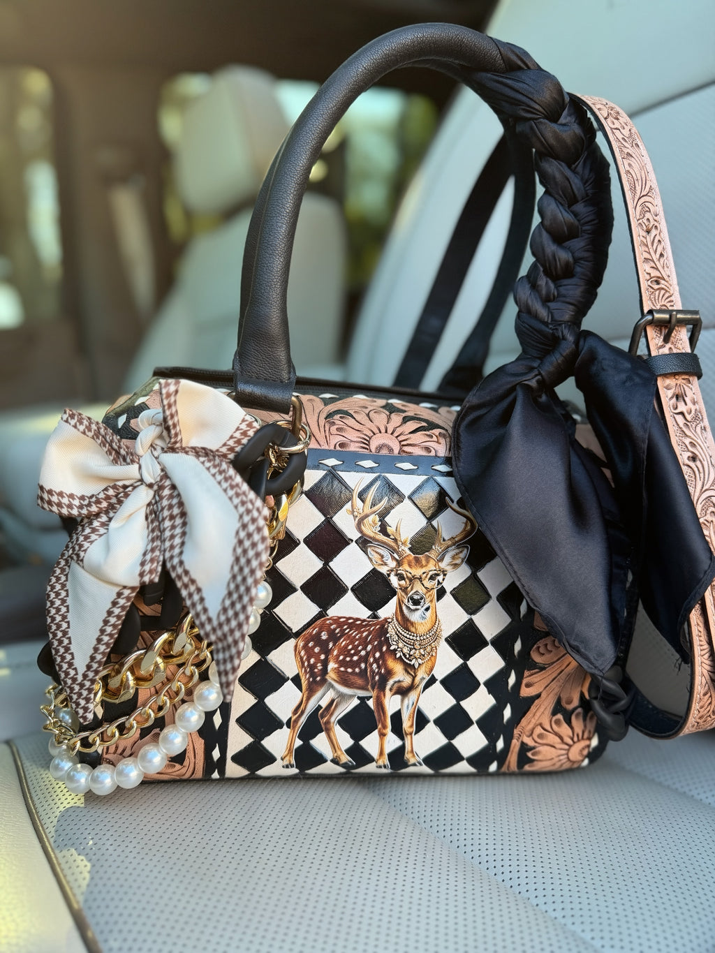 The Boujee Buck Speedy 🦌checker tooled leather speedy (medium)