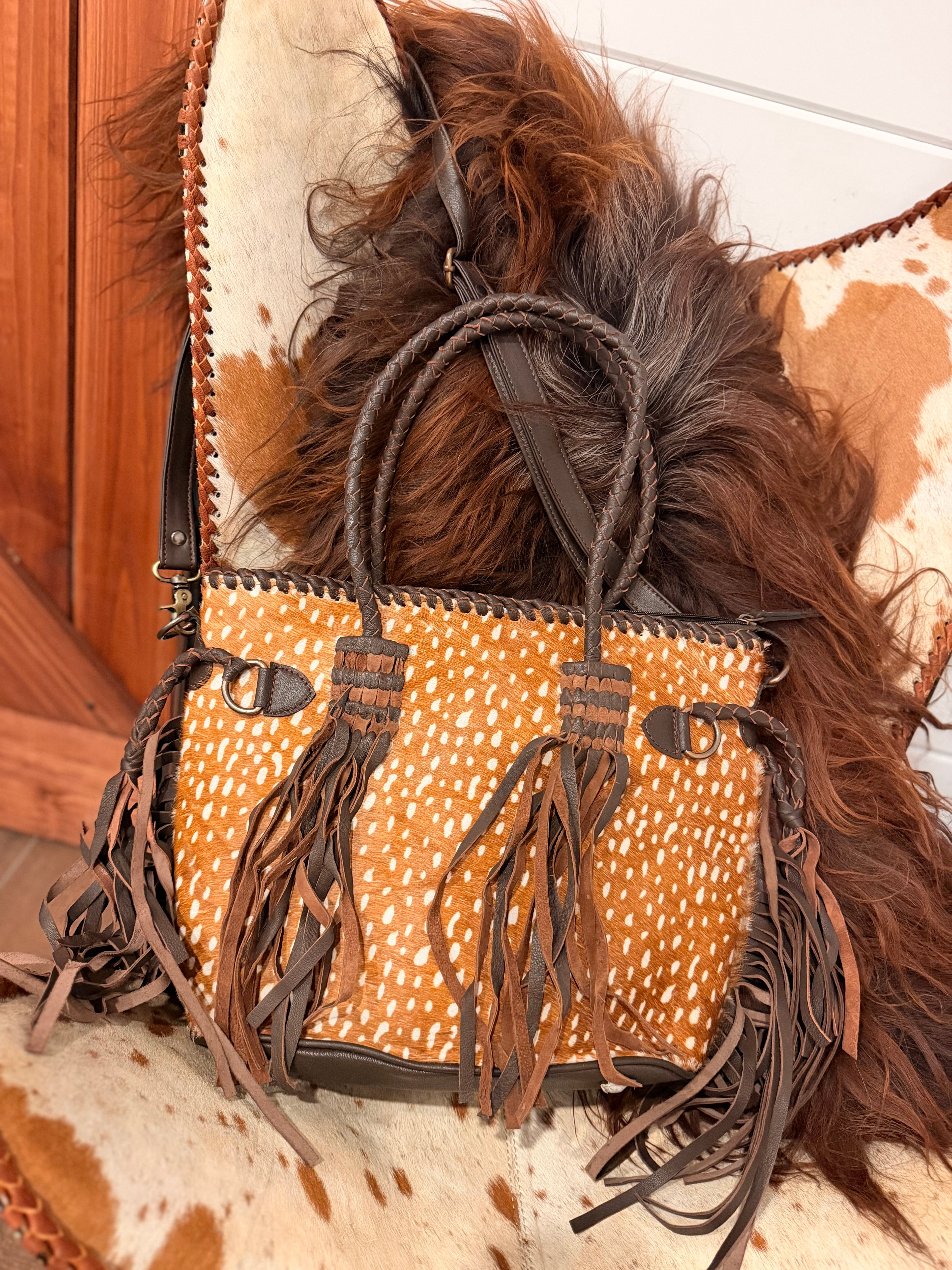 The Fawn & Fringe - cowhide and leather / by The Painted Porches