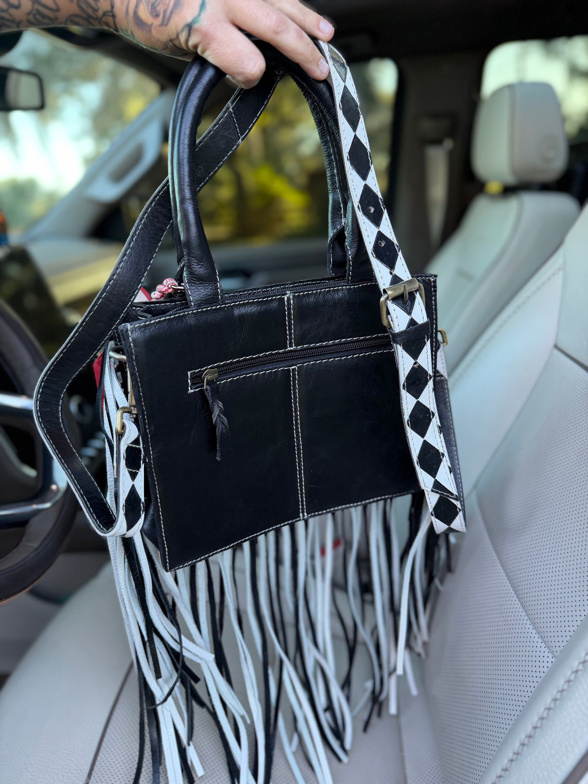 Cherry kiss Checker tote