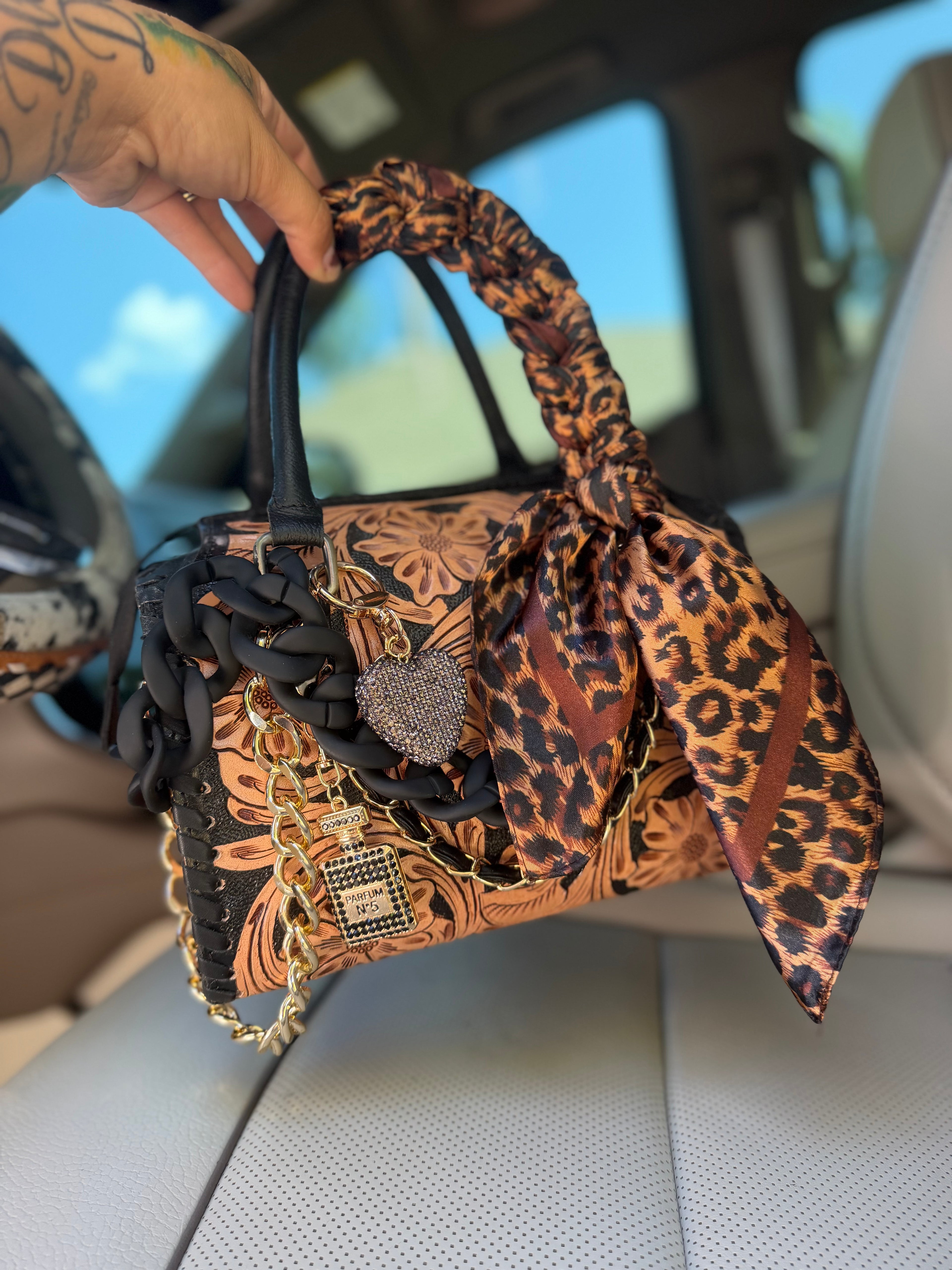 “Midnight Maneater”- tooled leather speedy (M) by the Painted Porches
