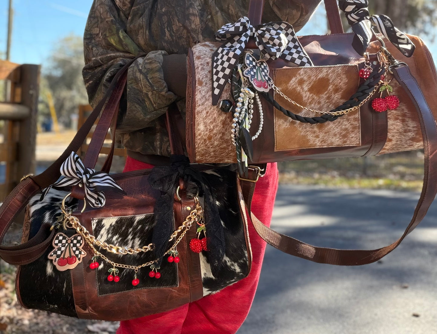 "Desert Dice duffle " - cowhide tooled leather speedy Duffle