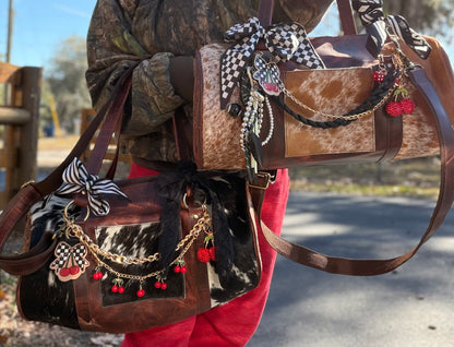 "Desert Dice duffle " - cowhide tooled leather speedy Duffle