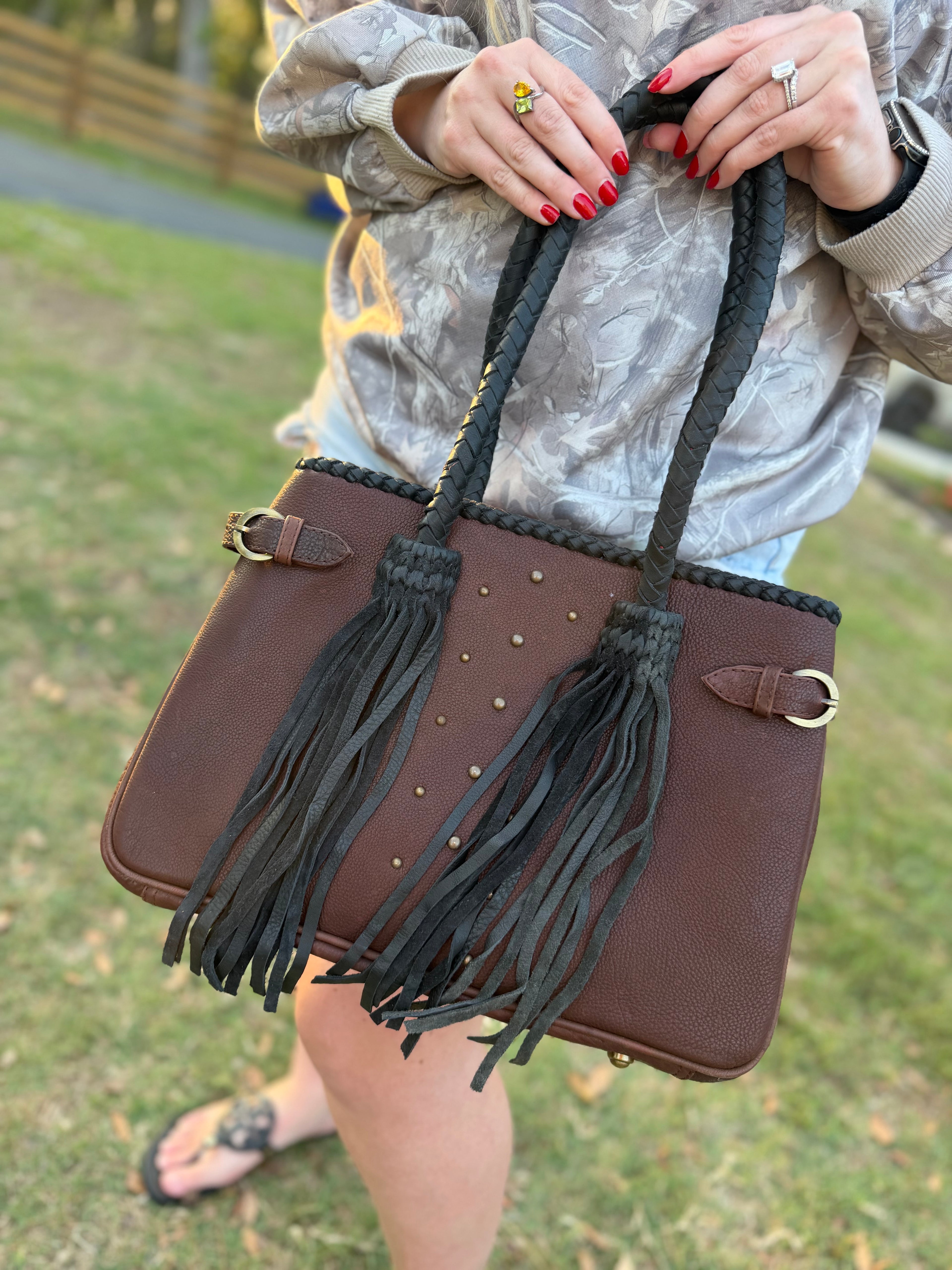 Leather tote
